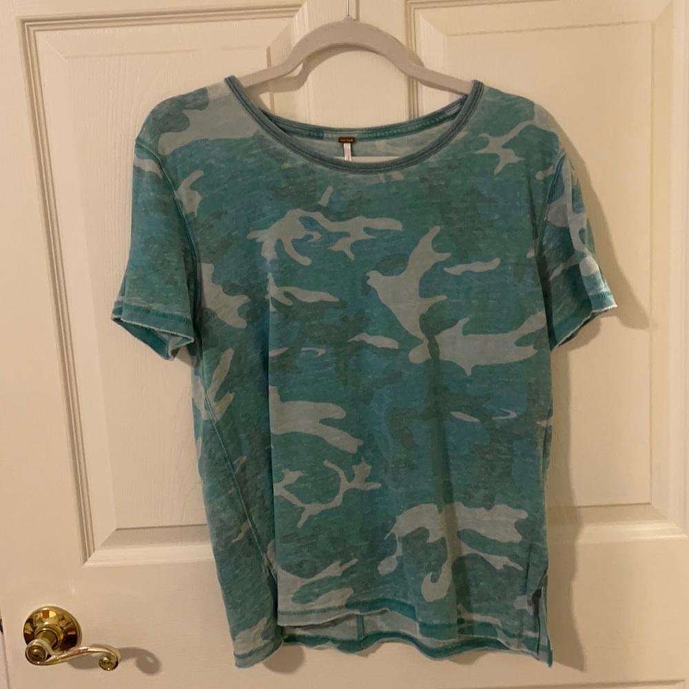 Free People camo short sleeve tee
